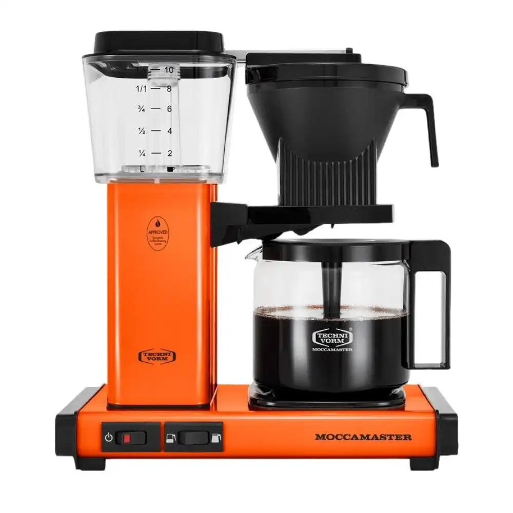 Moccamaster KBGV Automatic Drip Stop Coffee Maker (40 oz Glass Carafe) | Orange