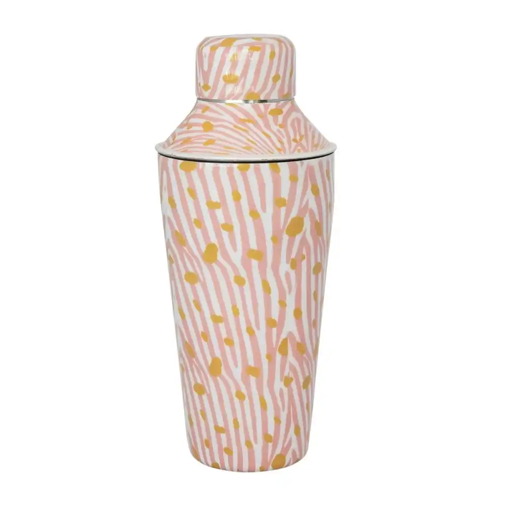 Hazel Mazel Enameled Metal Cocktail Shaker | Zebra Print