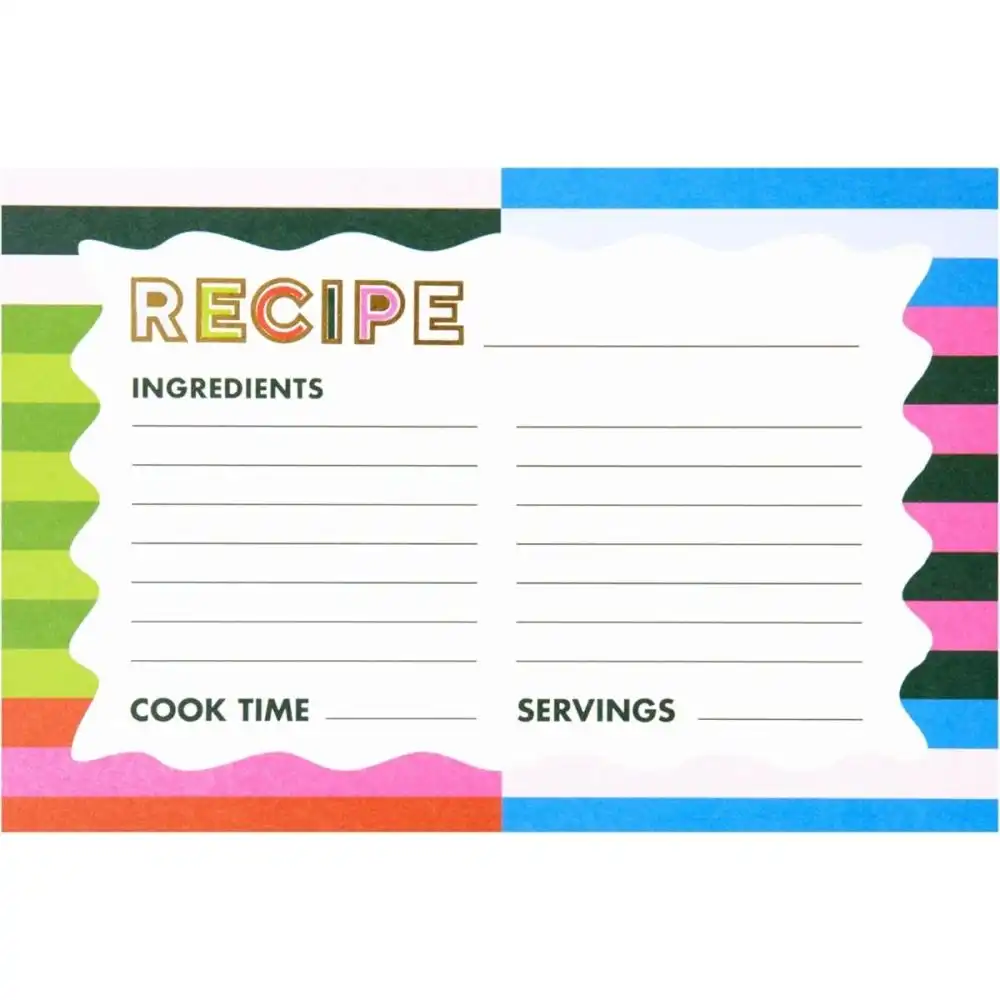 C.R. Gibson 4" x 6" Double Sided Index Recipe Cards | Bold Stripes