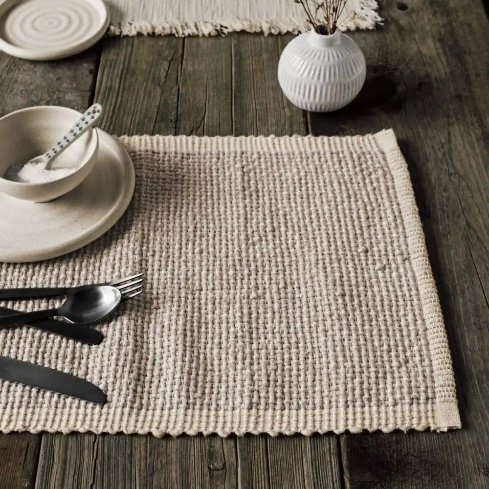 Alternative view of Danica Heirloom Lattice Placemat | Dove Gray