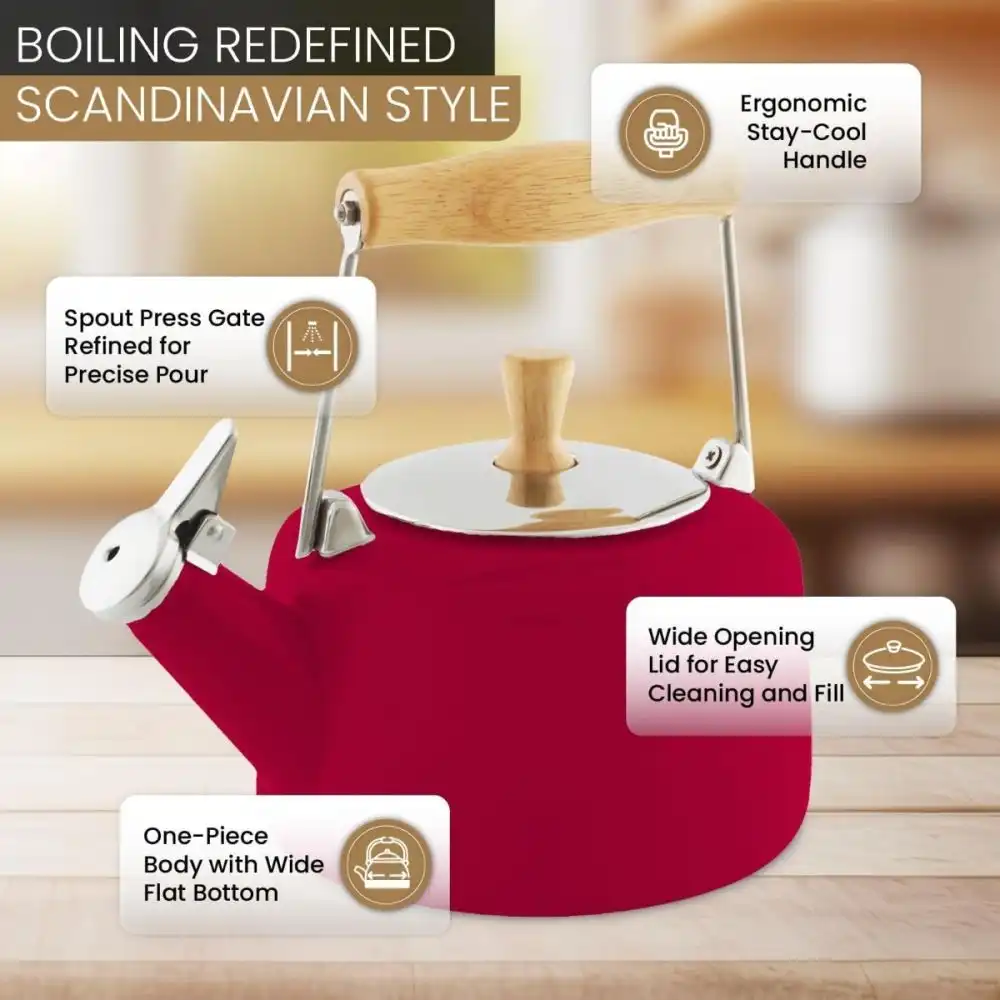 Alternative view of Chantal 1.4Qt. Enamel-on-Steel Sven Tea Kettle | Red Apple