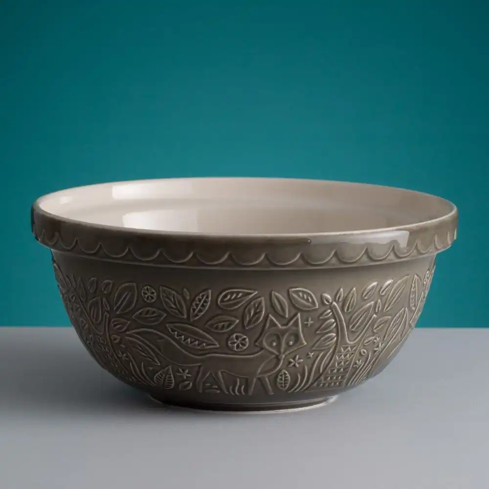 Alternative view of Mason Cash In the Forest S12 (4.25 Qt) Embossed Mixing Bowl | Fox (Grey)
