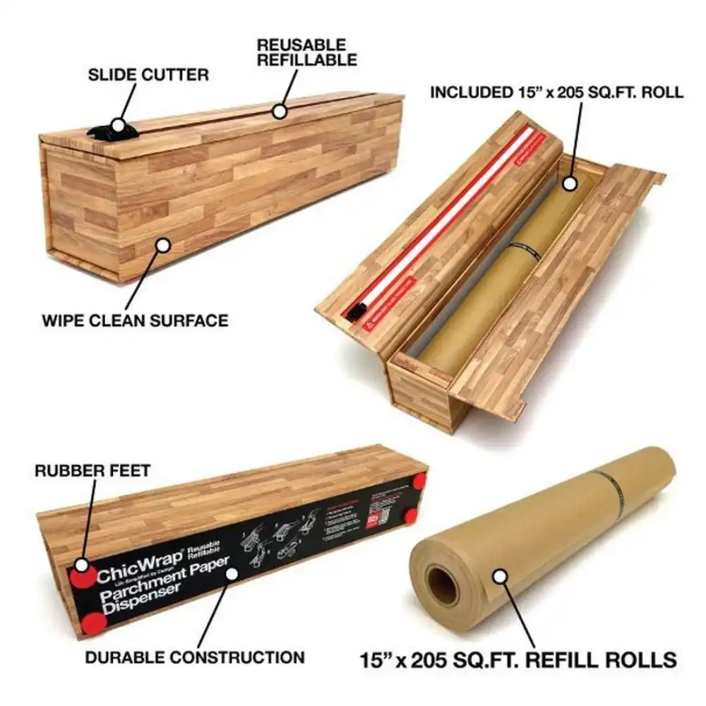 Alternative view of ChicWrap Parchment Paper Dispenser | Butcher Block