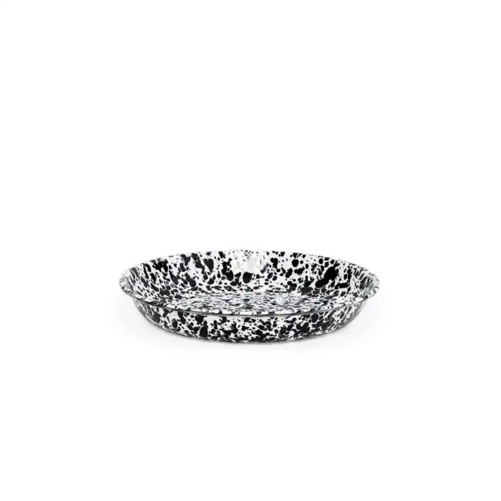 Alternative view of Crow Canyon 10.5" Pasta Plate | Black Splatter
