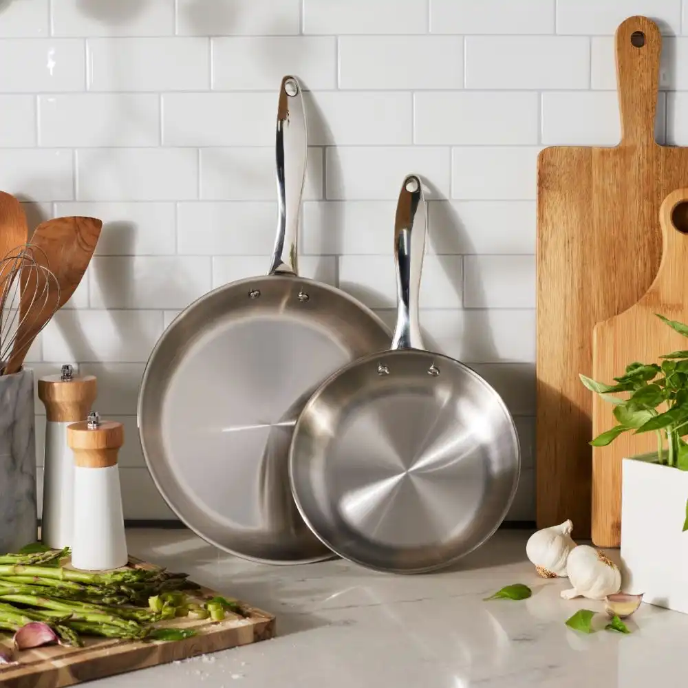 Alternative view of Henckels Aragon 2-Piece Stainless Steel Fry Pan Set