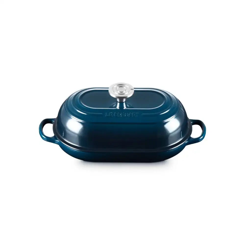 Le Creuset Signature 11.5" Oval Bread Oven with Crucible Stainless Steel Knob | Nuit
