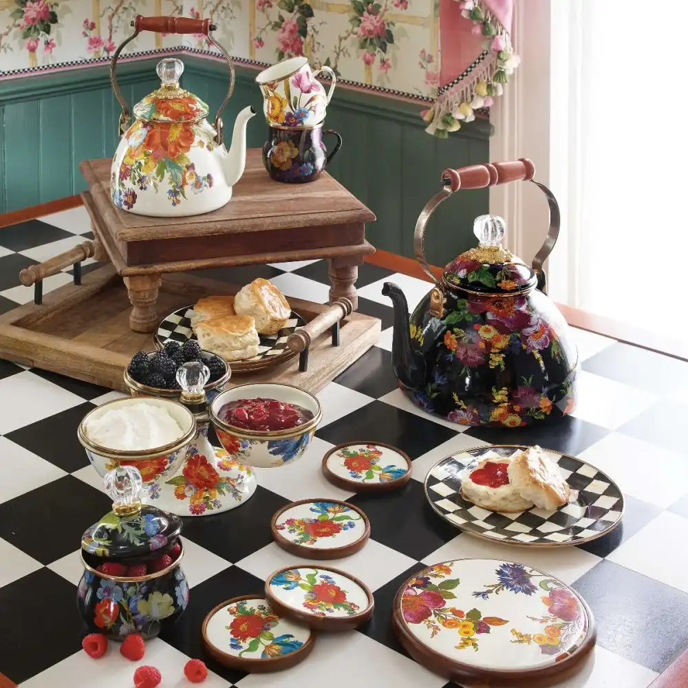 Alternative view of MacKenzie-Childs White Flower Market 2 Qt. Tea Kettle