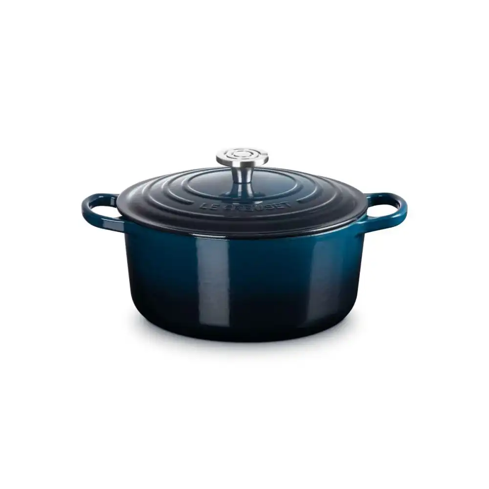 Alternative view of Le Creuset 5.5 Qt. Round Signature Dutch Oven with Crucible Stainless Steel Knob | Nuit