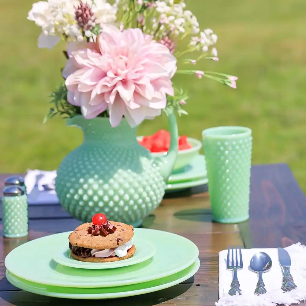 Alternative view of Mosser Glass 8" Plate | Jadeite