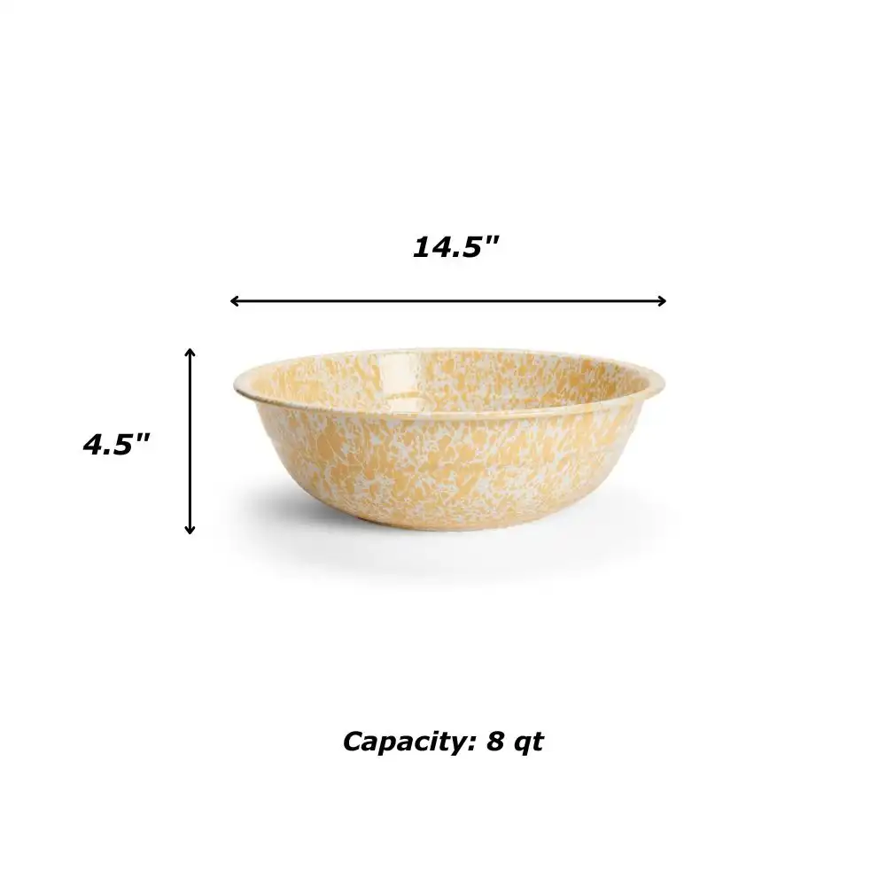 Alternative view of Crow Canyon Enamelware 8 Qt. Medium Basin | Yellow Splatter