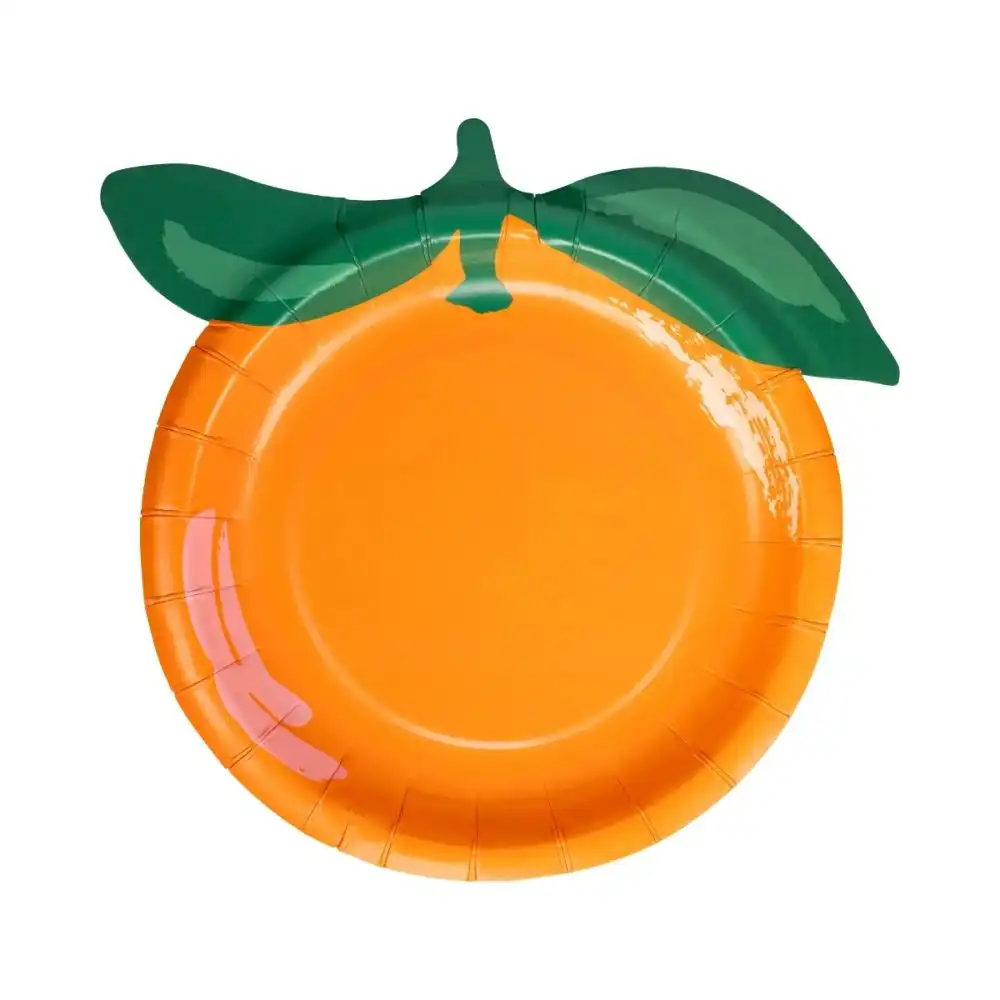 My Mind's Eye 8-Piece Orange Shaped Paper Plates