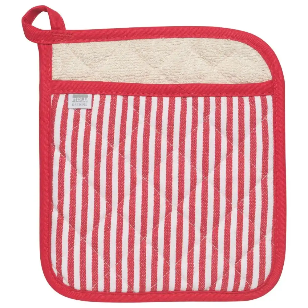 Now Designs by Danica Superior Potholder | Narrow Red Stripe