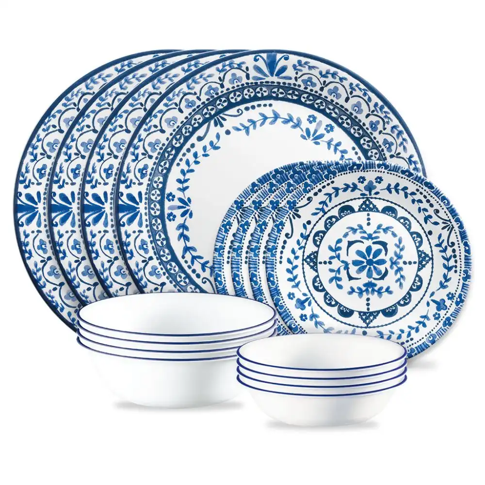 Corelle Signature 16-Piece Mugless Dinnerware Set | Portofino