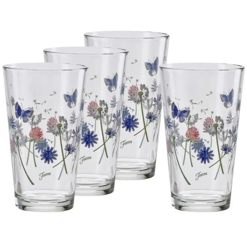 Fiesta® 16oz Tapered Cooler Glasses (Set of 4) | Breezy Floral