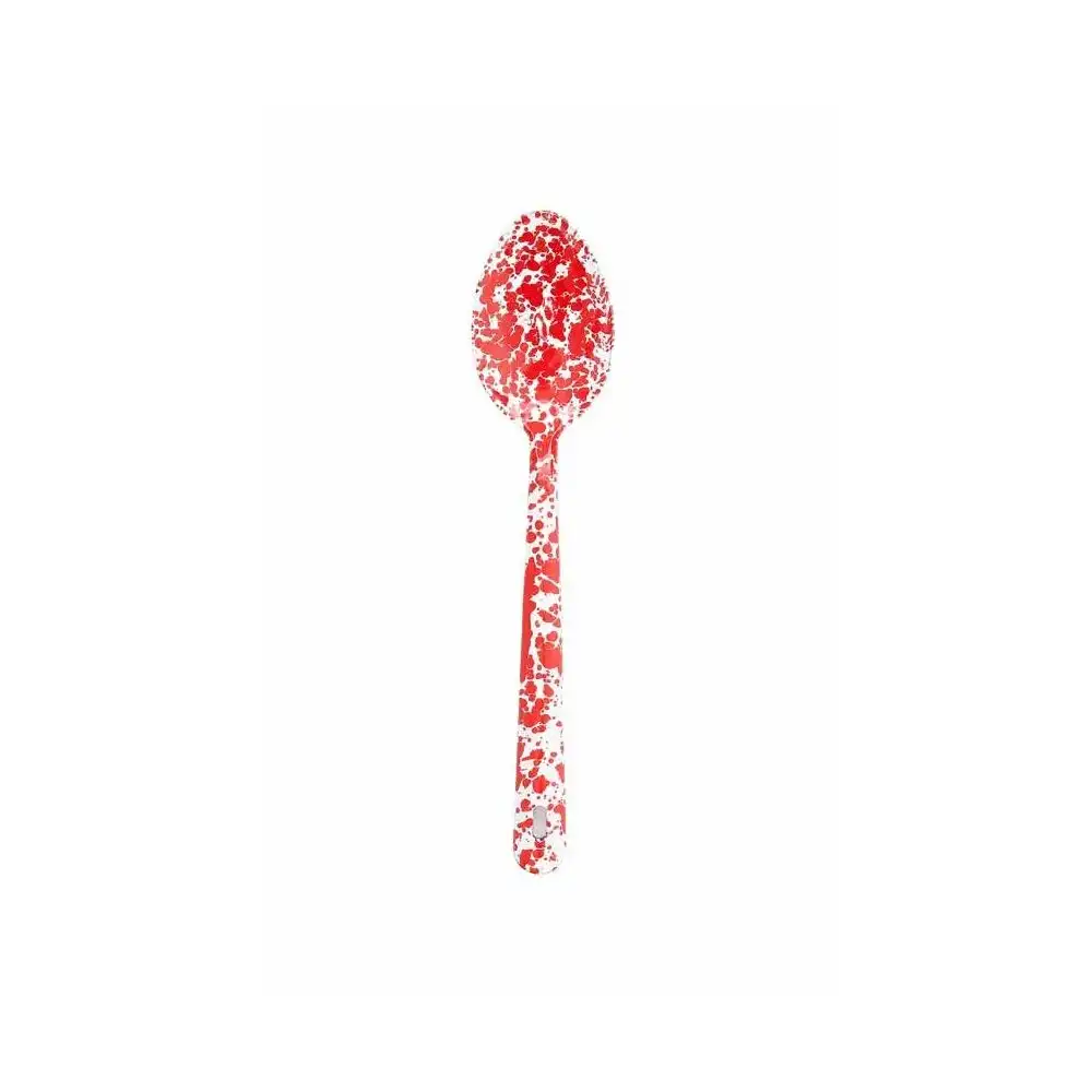 Crow Canyon Enameled Serving Spoon | Red Splatter