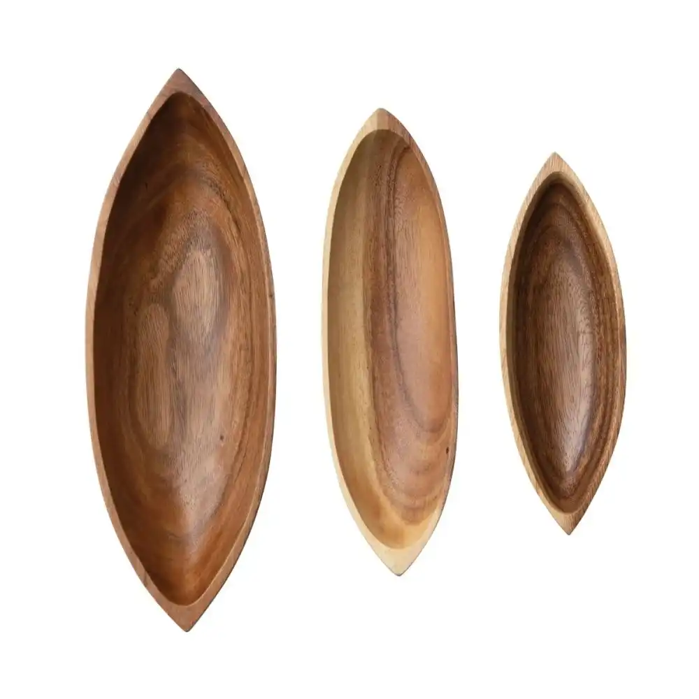 Alternative view of Creative Co-Op Acacia Wood Serving Bowls | Set of 3