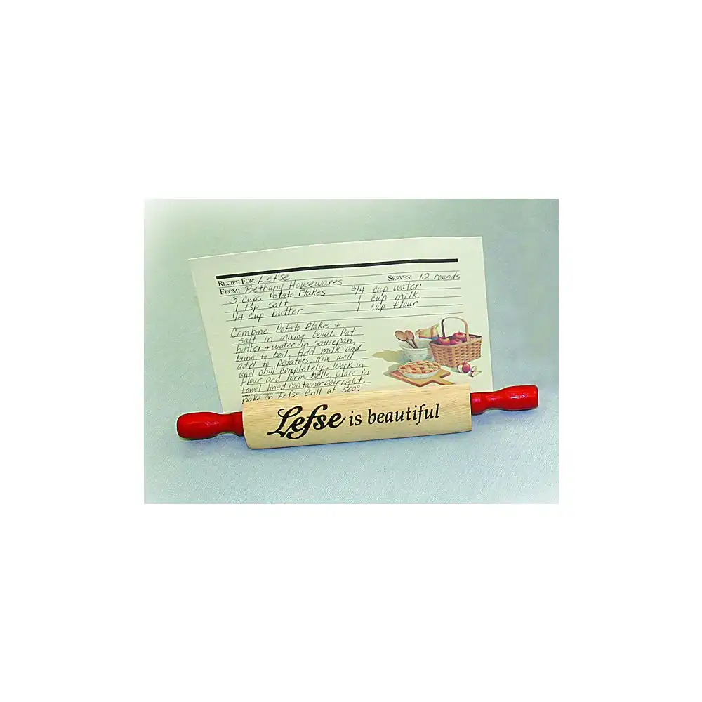 Bethany Housewares "Lefse is Beauiful" Rolling Pin Recipe Card Holder
