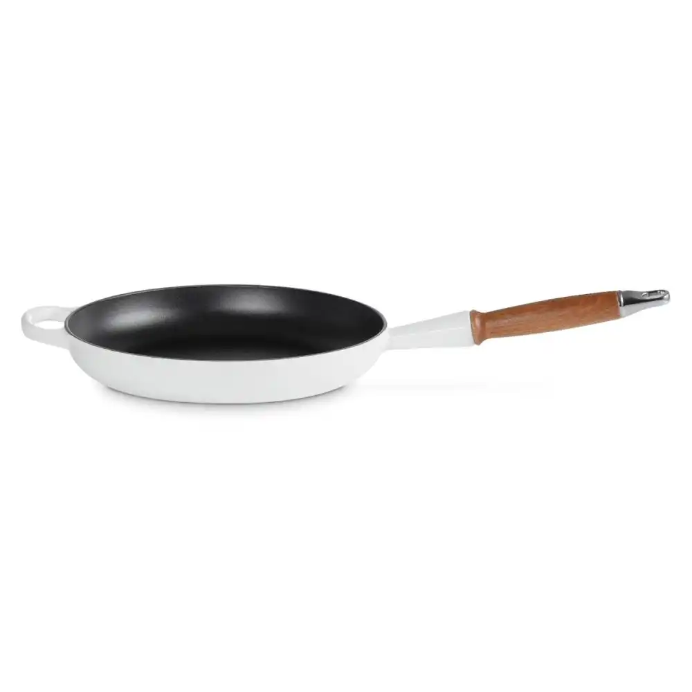 Alternative view of Le Creuset Alpine Collection 10.25" Round Fry Pan with Wood Handle | White