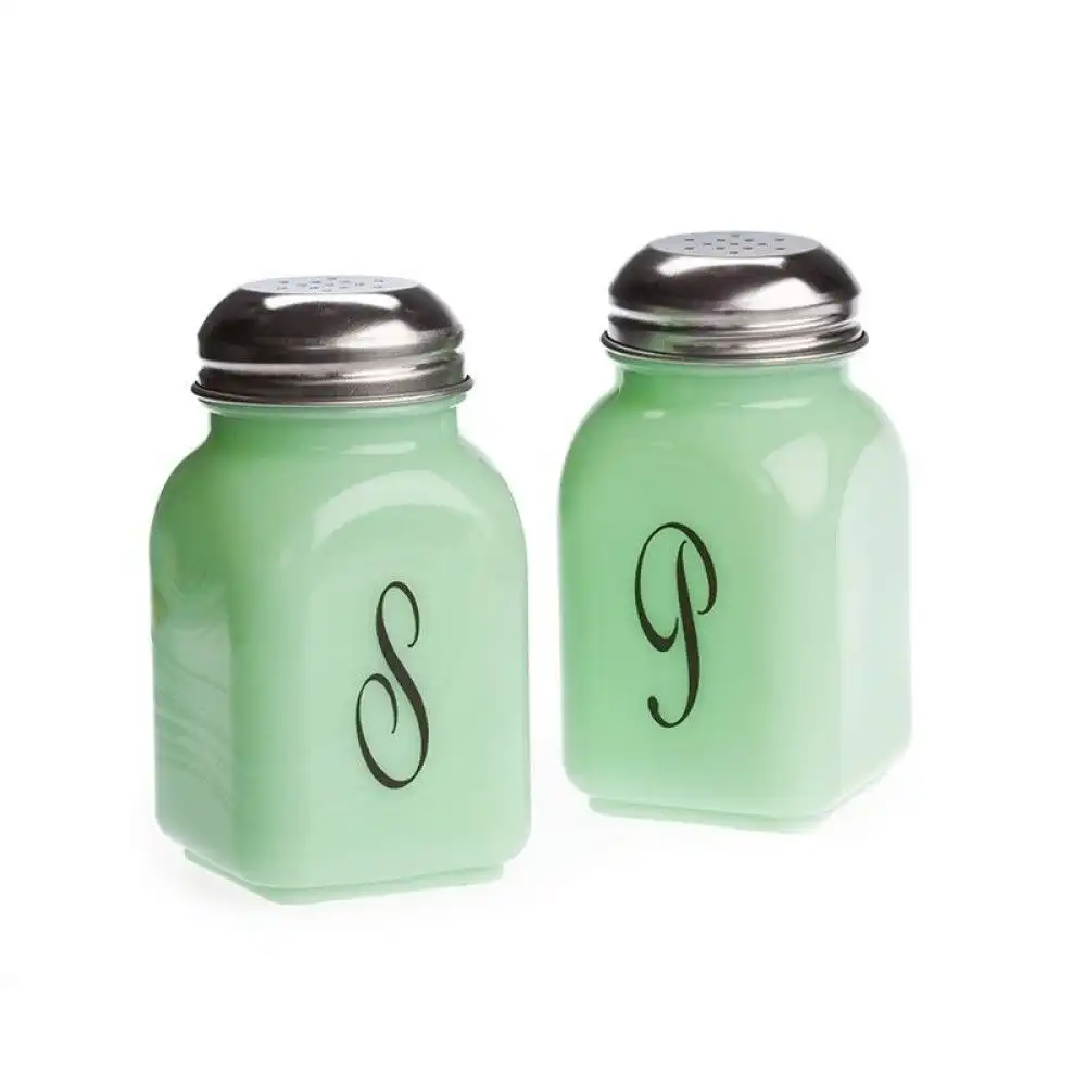 Mosser Glass Monogram Salt & Pepper Set | Jadeite