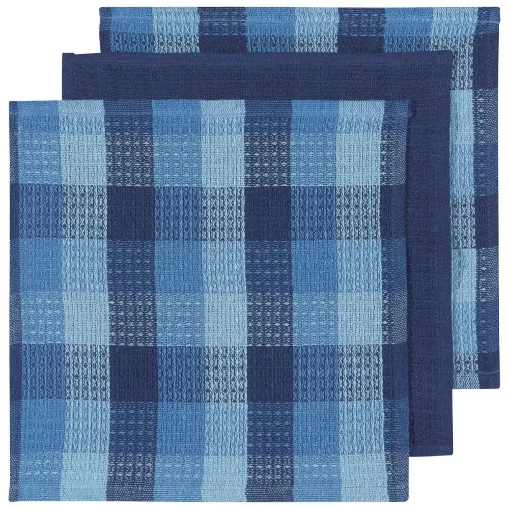Now Designs by Danica Check Dishcloths (Set of 3) | Indigo