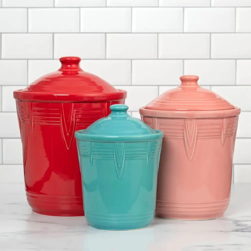 Alternative view of Fiesta® 1 Qt. Small Chevron Canister | Scarlet