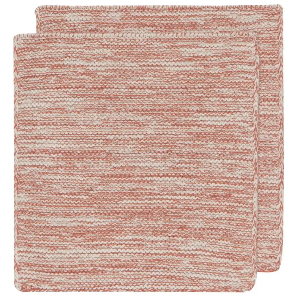 Danica Heirloom 8" x 8" Knit Dish Cloths (Set of 2) | Clay