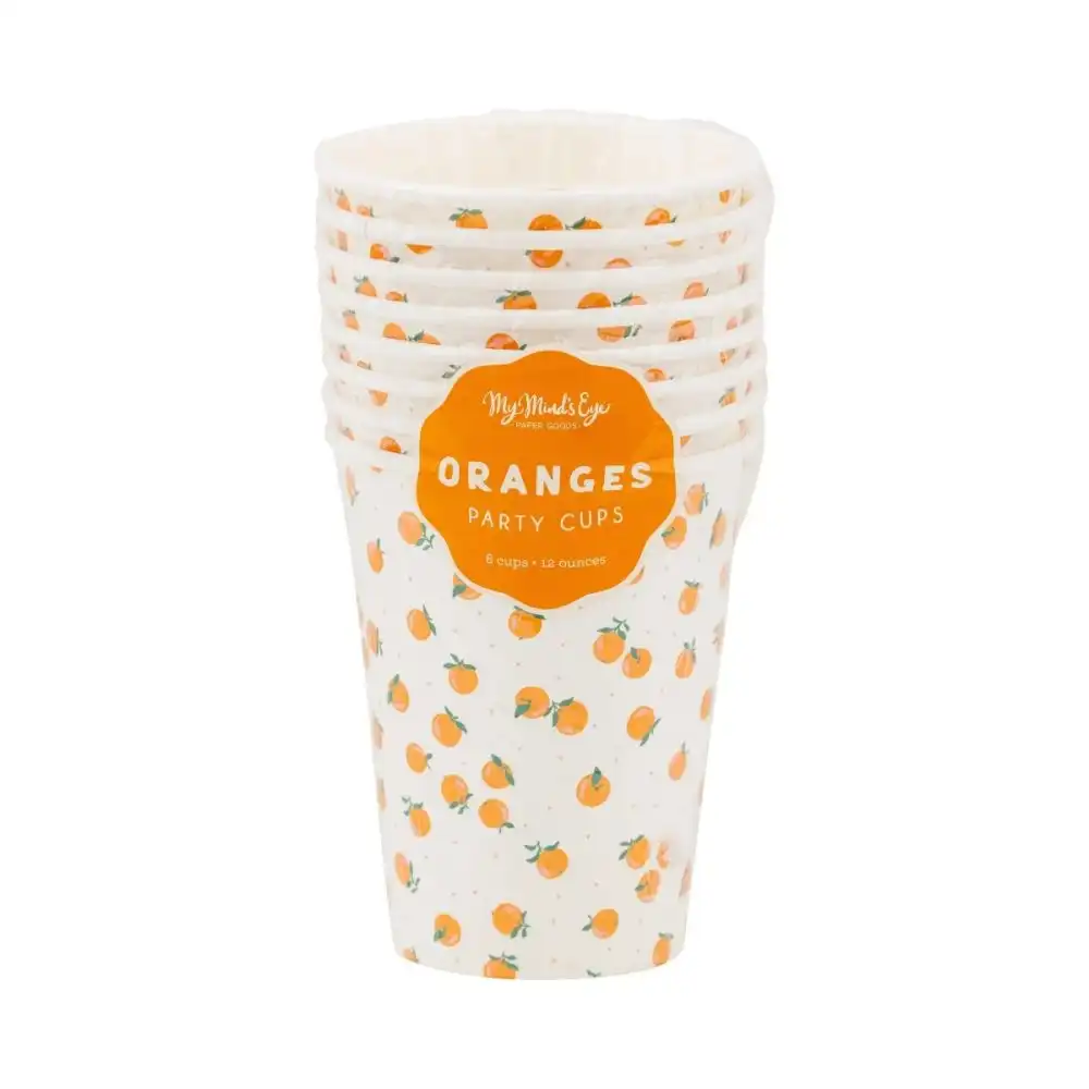 Alternative view of My Mind's Eye 8-Piece 12oz Oranges Party Cups