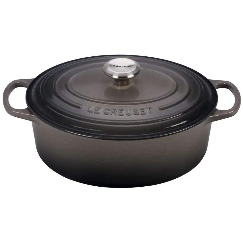 Le Creuset 5 Qt. Oval Signature Dutch Oven with Stainless Steel Knob | Oyster Grey