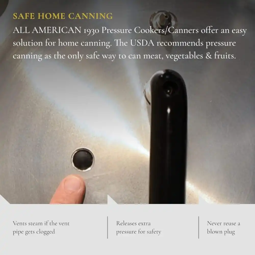 Alternative view of All American 1930 Pressure Canner Overpressure Plug