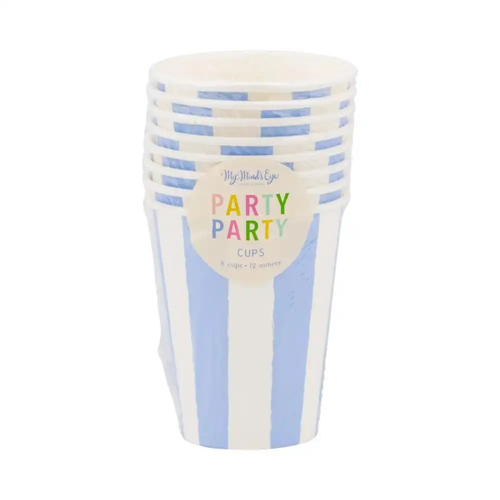 Alternative view of My Mind's Eye 8-Piece 12oz Party Cups | Blue