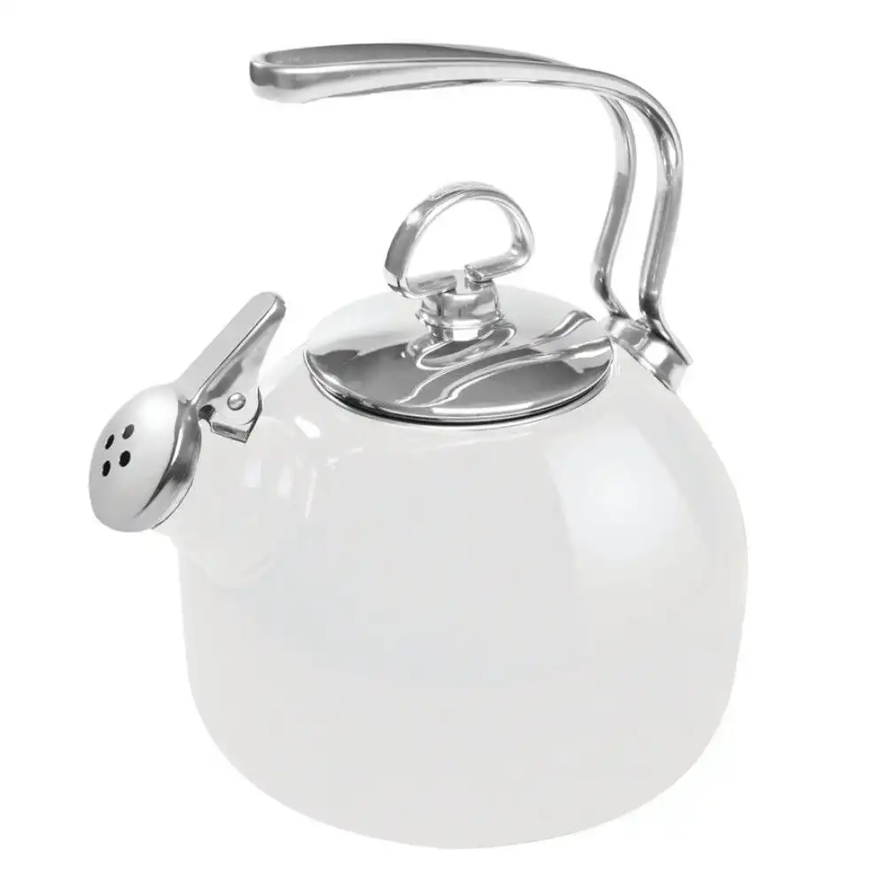 Chantal 1.8 Qt. Enamel-on-Steel Classic Tea Kettle | White
