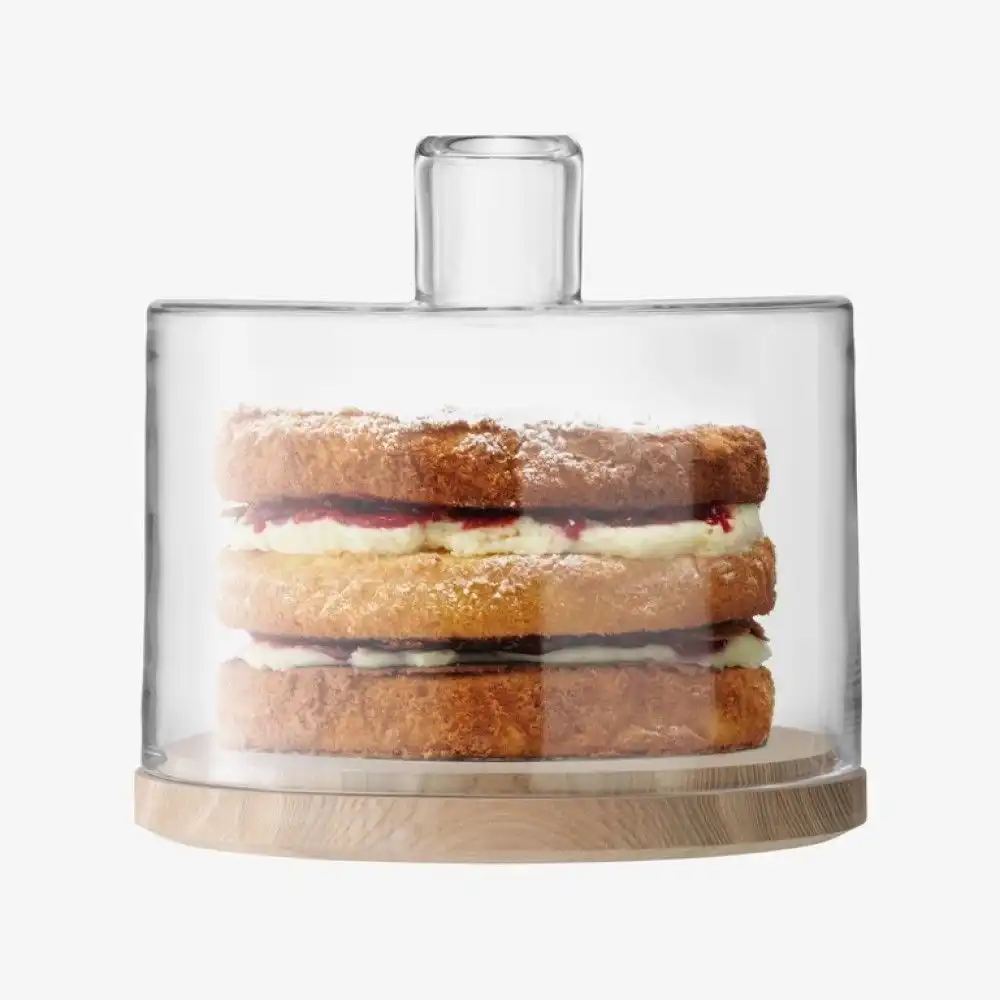 Alternative view of LSA Lotta Cake/Cheese Glass Dome and Ash Base