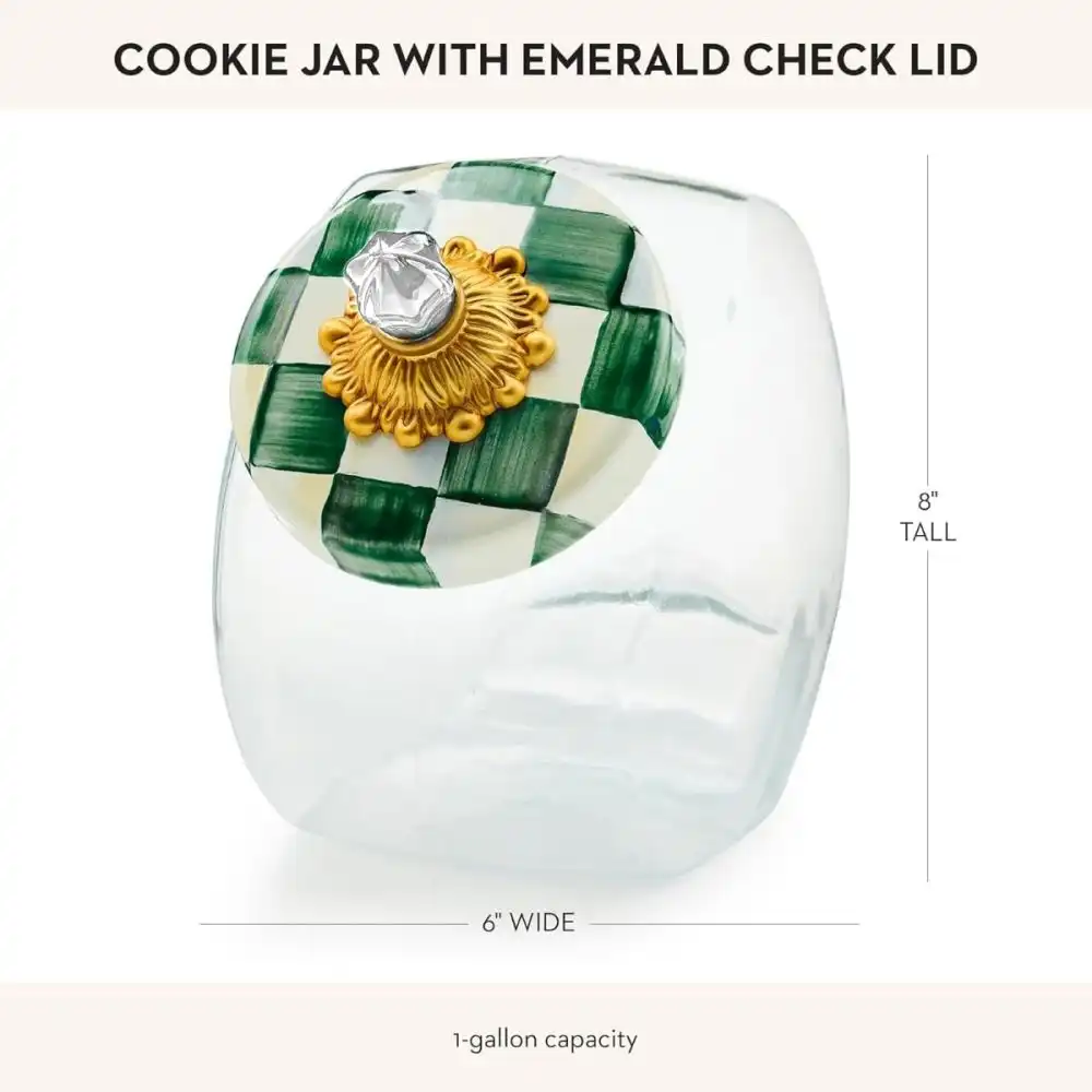 Alternative view of MacKenzie-Childs Cookie Jar with Emerald Check Lid