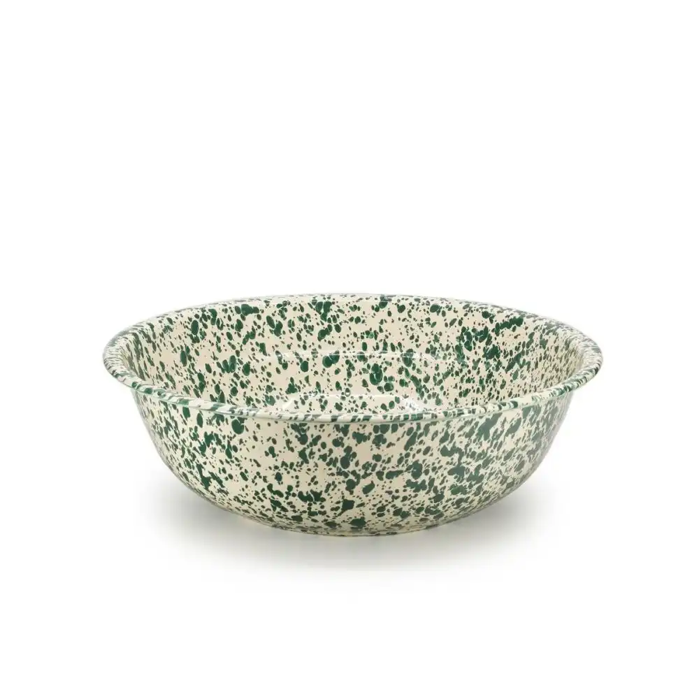 Crow Canyon Enamelware 8 Qt. Medium Basin | Green Splatter