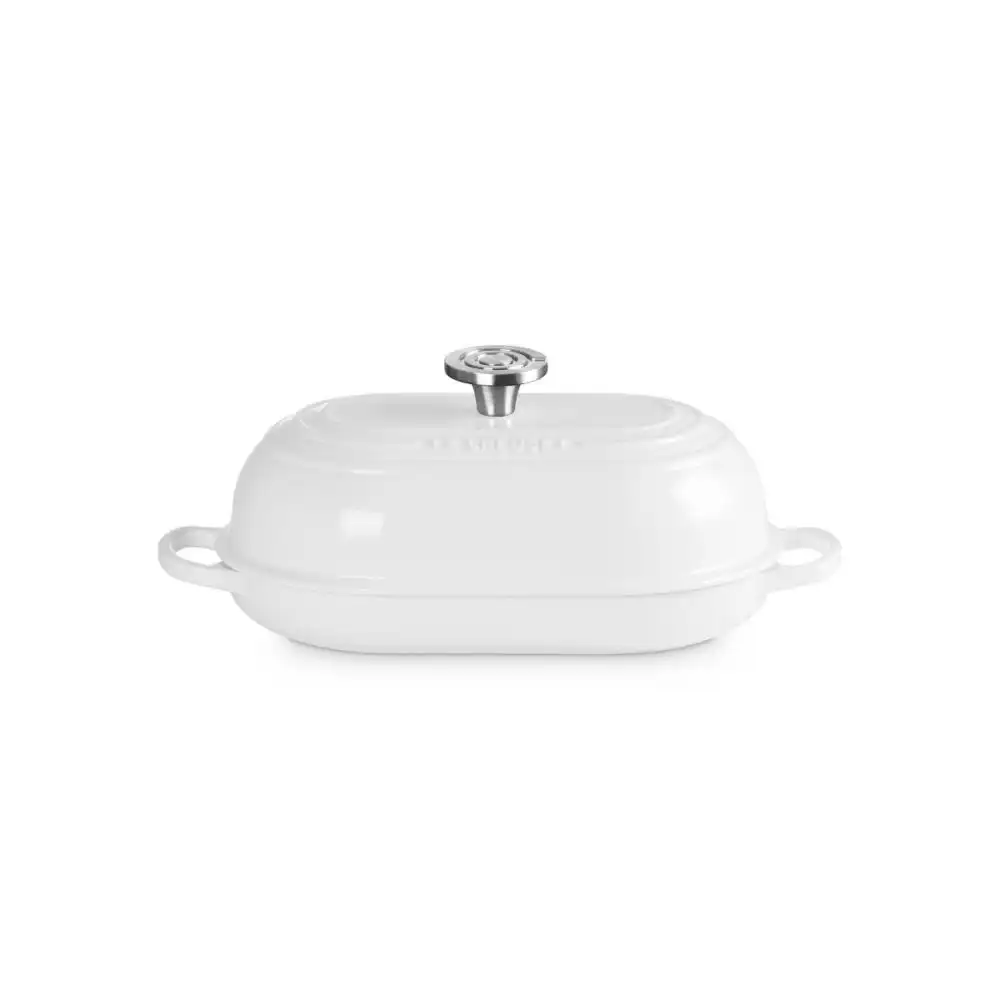 Alternative view of Le Creuset Signature 11.5" Oval Bread Oven with Crucible Stainless Steel Knob | White