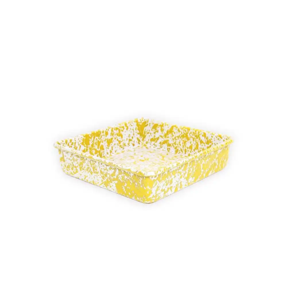 Crow Canyon Square Brownie Pan | Yellow Splatter
