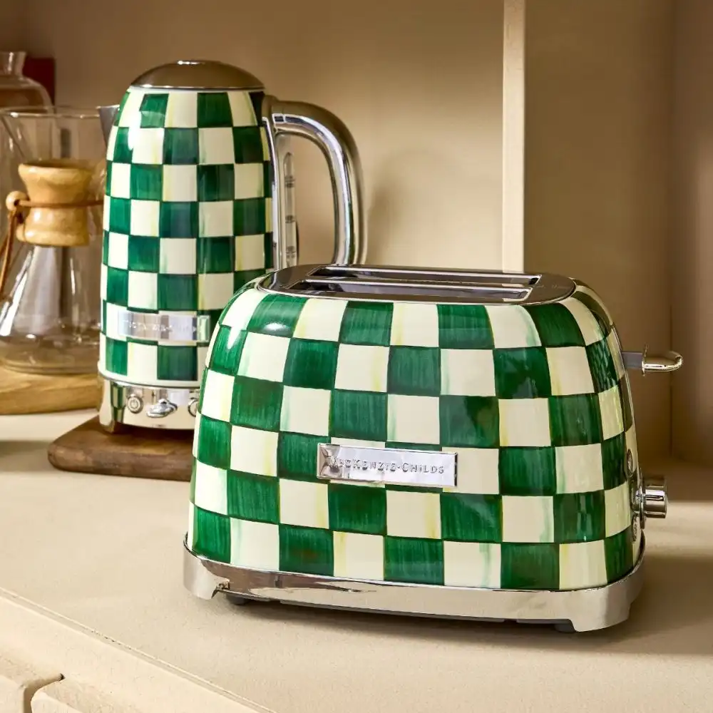 Alternative view of MacKenzie-Childs 7-Cup Electric Kettle | Emerald Check