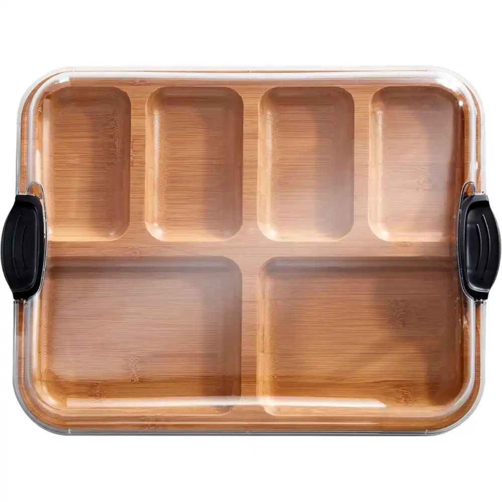 Alternative view of Farberware Build-A-Board 6-Compartment 11" x 14" Travel Charcuterie Board | Bamboo