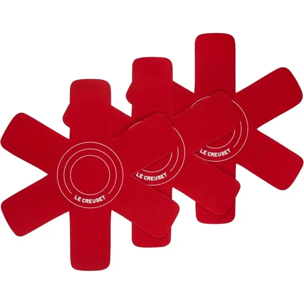 Le Creuset Felt Pan Protectors (Set of 3) | Cerise