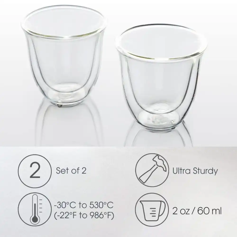 Alternative view of Brod & Taylor Double-Wall 2oz Espresso Glasses | Set of 2