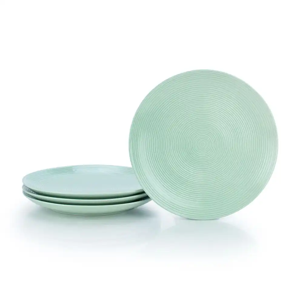Everything Kitchens Colorful Glazed 10.5" Dinner Plates (Set of 4) | Light Green