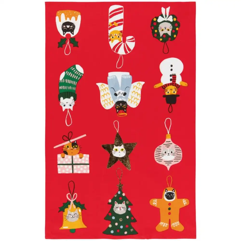 Danica Jubilee Christmas Dishtowel | Bauble Cats