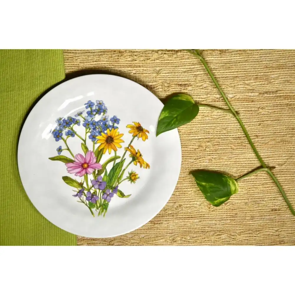 Alternative view of Bamboo Table 4-Piece Plate Gift Set | Wildflowers