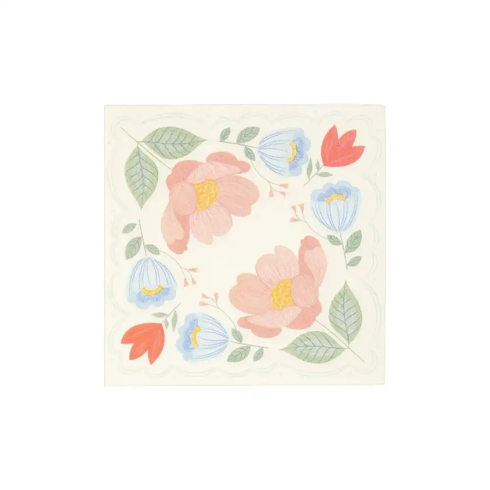 My Mind's Eye Floral Corner Paper Napkins | 24-Piece