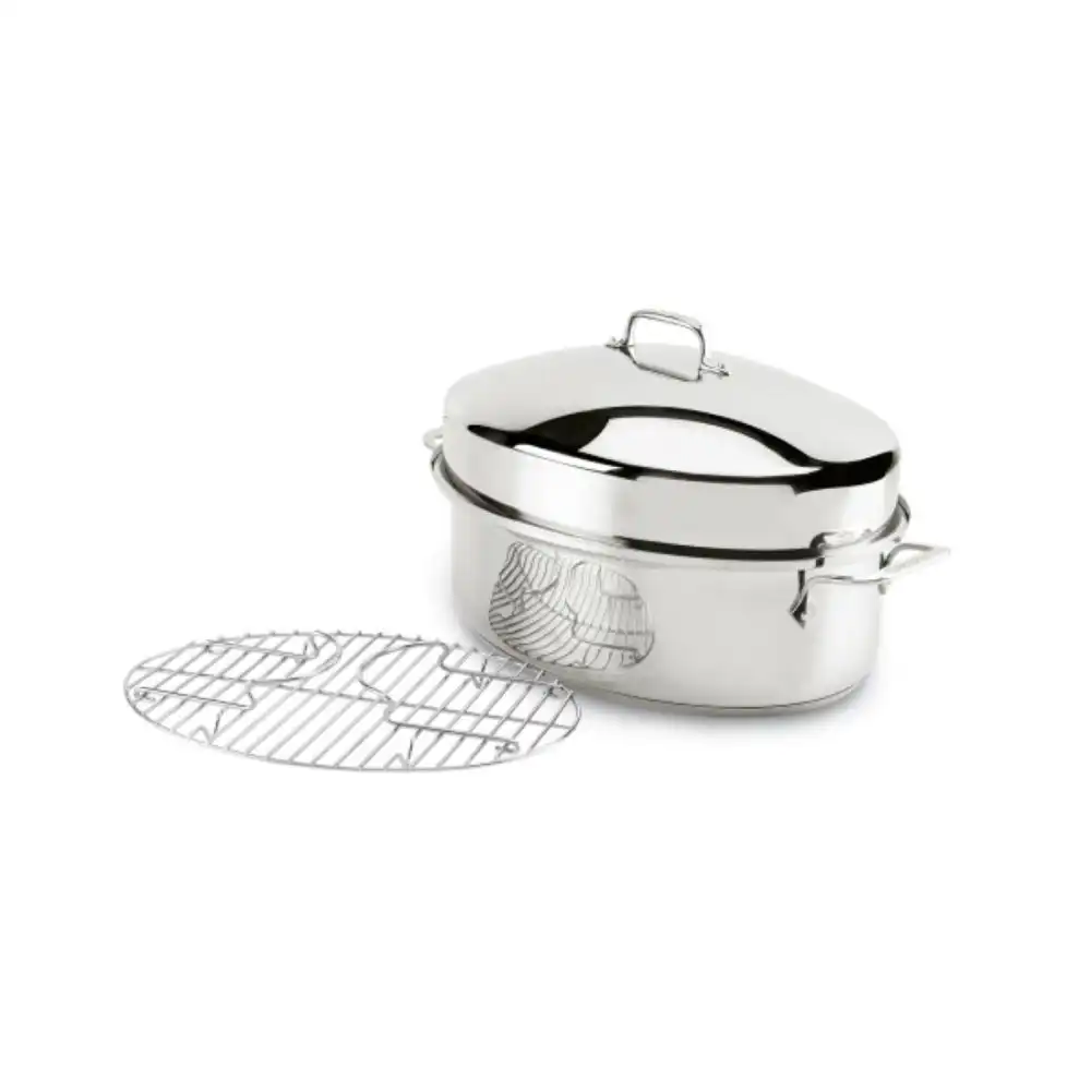 Alternative view of All-Clad Stainless Steel Covered Oval Roaster & Rack | 10 Qt.