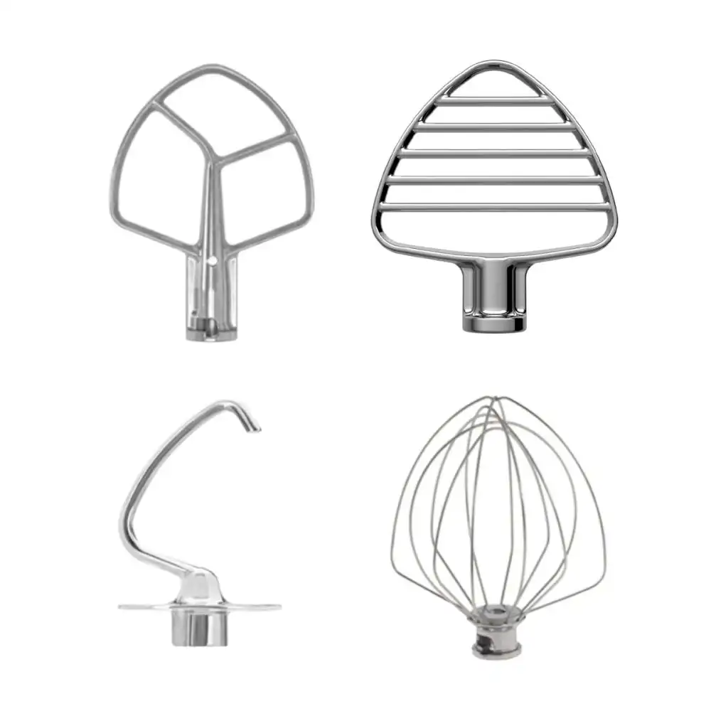 KitchenAid Stainless Steel Stand Mixer Tools (4-Piece Set) | Fits 4.5-Quart & 5-Quart KitchenAid Artisan Tilt-Head Stand Mixers