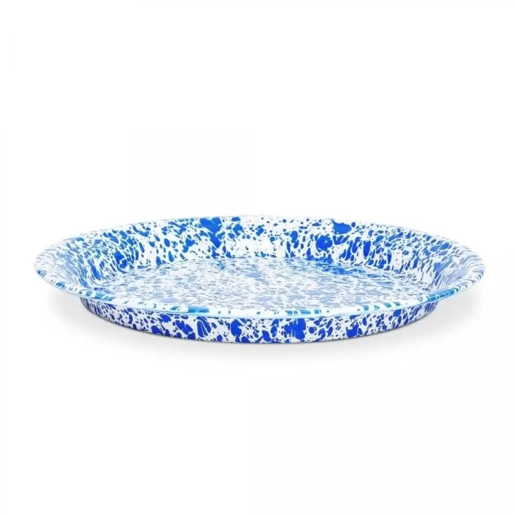 Alternative view of Crow Canyon 20.5" Large Round Tray | Blue Splatter