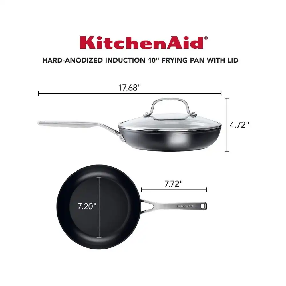 Alternative view of KitchenAid 10" Hard Anodized Induction Fry Pan with Lid | Nonstick