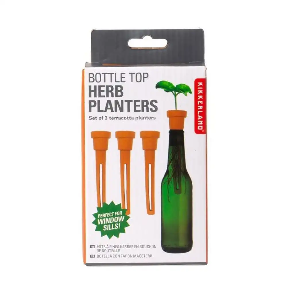Alternative view of Kikkerland Bottle Top Herb Planters