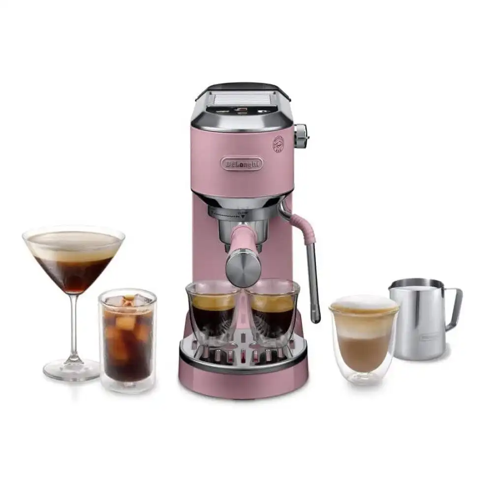Alternative view of De'Longhi Dedica Duo Espresso Machine with Cold Brew & Frothing Wand | Pink